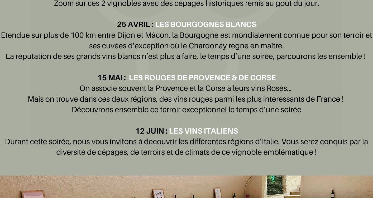 Programme des dégustations de janvier à juin 2025 Maizières-lès-Metz